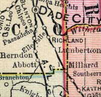 map showing Herndon, also called Phelps