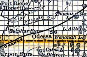 1888 map showing Odessa, Florida